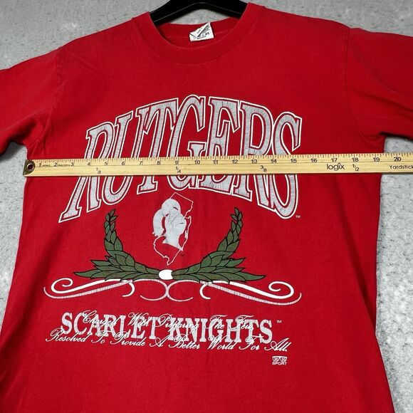 Vintage 20/20 Sport T-Shirt Men Medium Red Rutgers Scarlet Knights Single Stitch - Picture 8 of 15